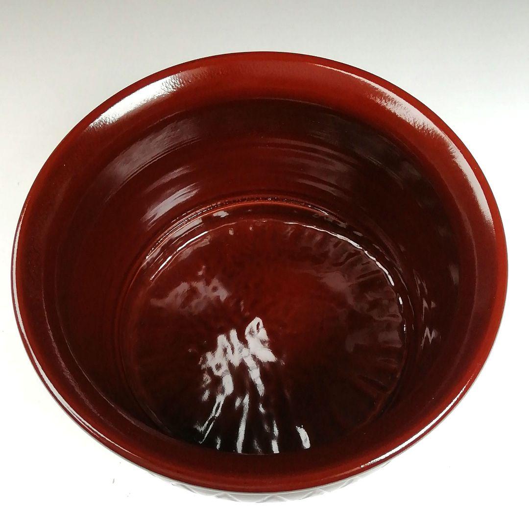 Ｗ１５８　建水　『溜塗　菊形建水』『竹師　宗甫 造』　共箱　茶道具