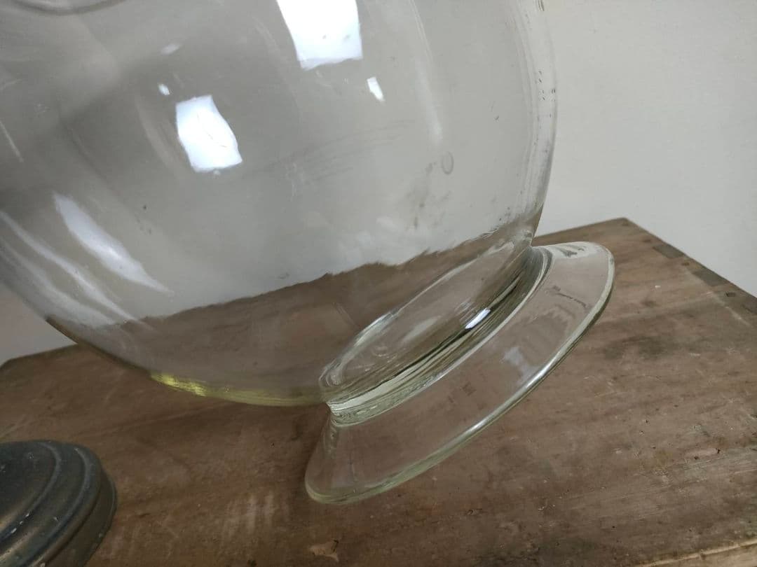 ★昭和レトロ 大型 地球瓶 ガラス 気泡 ゆらゆら 高さ27cm　駄菓子　ホビー