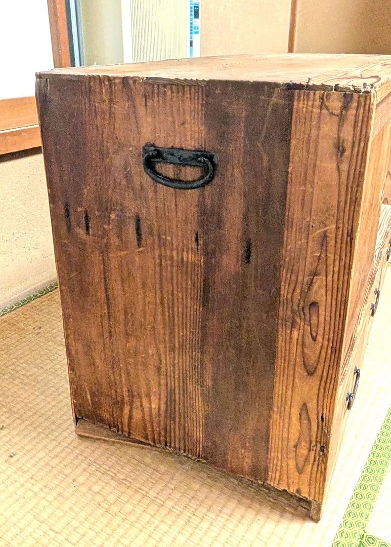 【直接引取可】昭和レトロ 桐の茶箪笥 持ち手付 飾り棚 アンティーク 八千代市