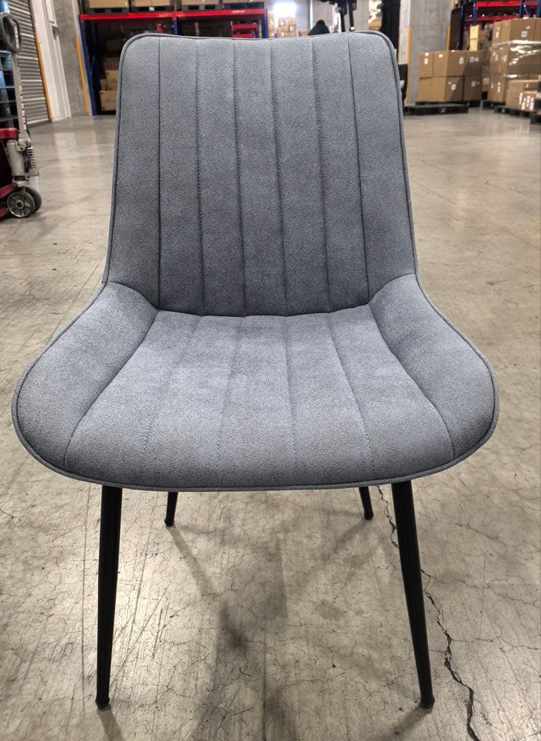 ダイニングチェア　反毛皮　疲れにくい おしゃれ 北欧風ブルーグレー 2脚セット