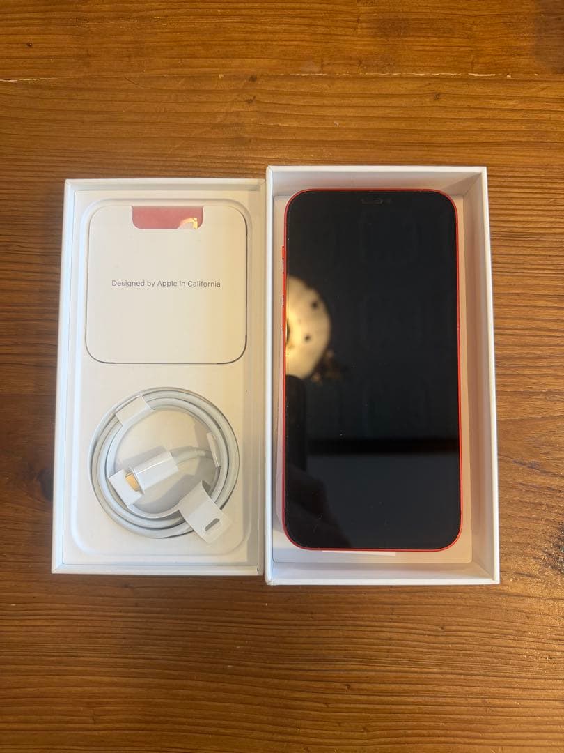 iPhone12 64GB REDレッドSIMフリーバッテリー92%箱ケーブル付