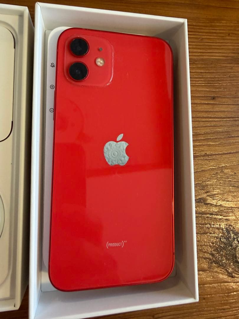 iPhone12 64GB REDレッドSIMフリーバッテリー92%箱ケーブル付