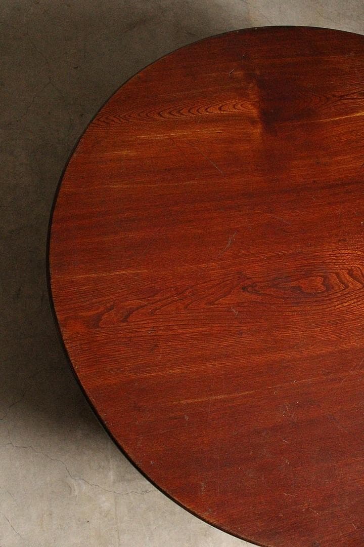 古い木製丸テーブル　ちゃぶ台　天然木
