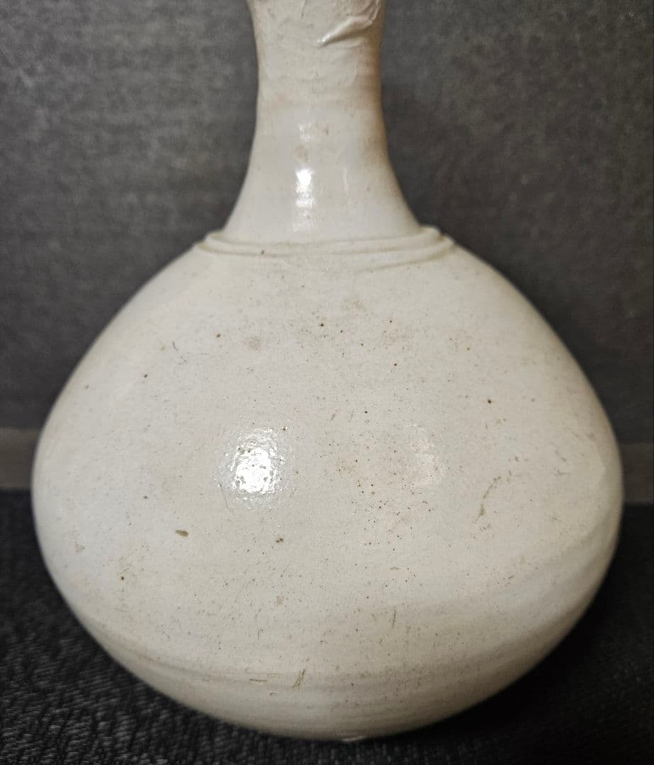 李氏朝鮮時代　朝鮮古美術　朝鮮古陶磁器　李朝白磁　高さ　28.2cm 広口　大壺