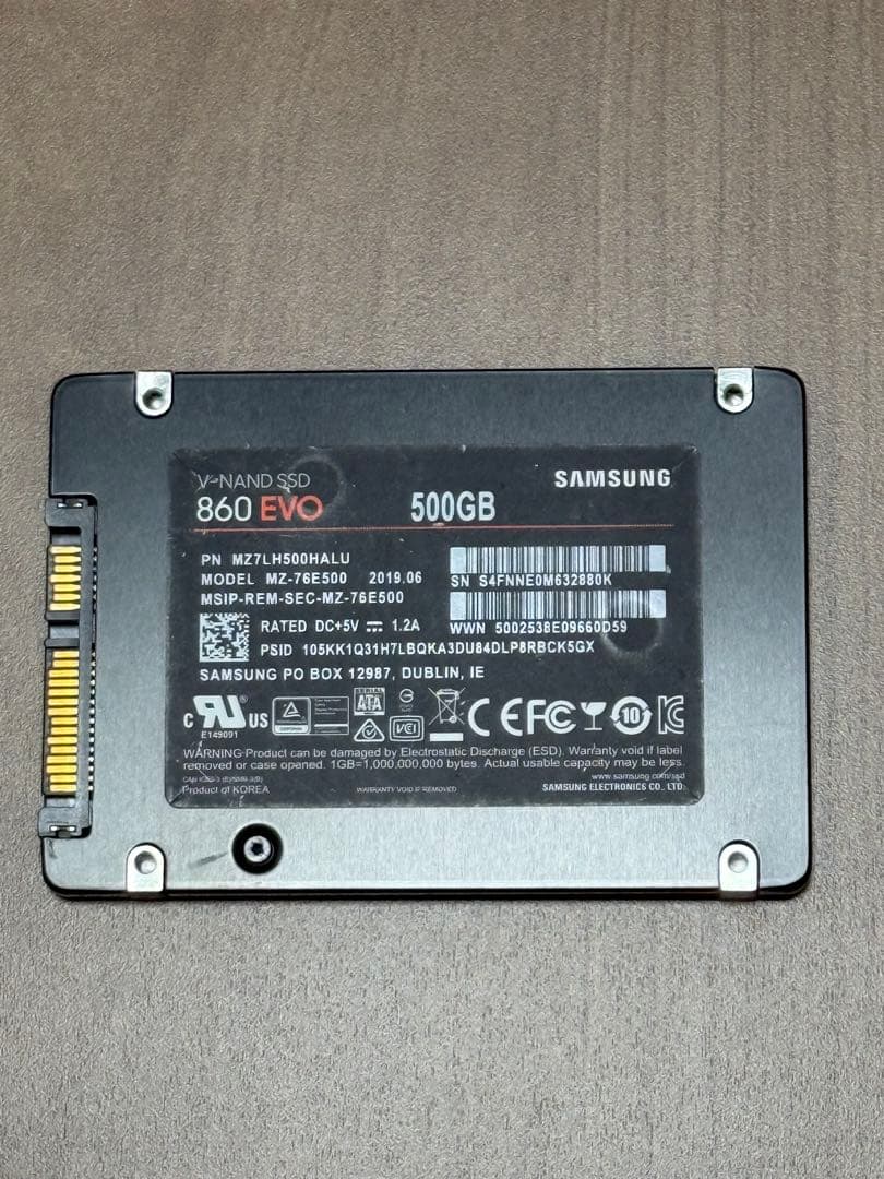 内蔵型SSD Samsung 860 EVO 500GB SSD