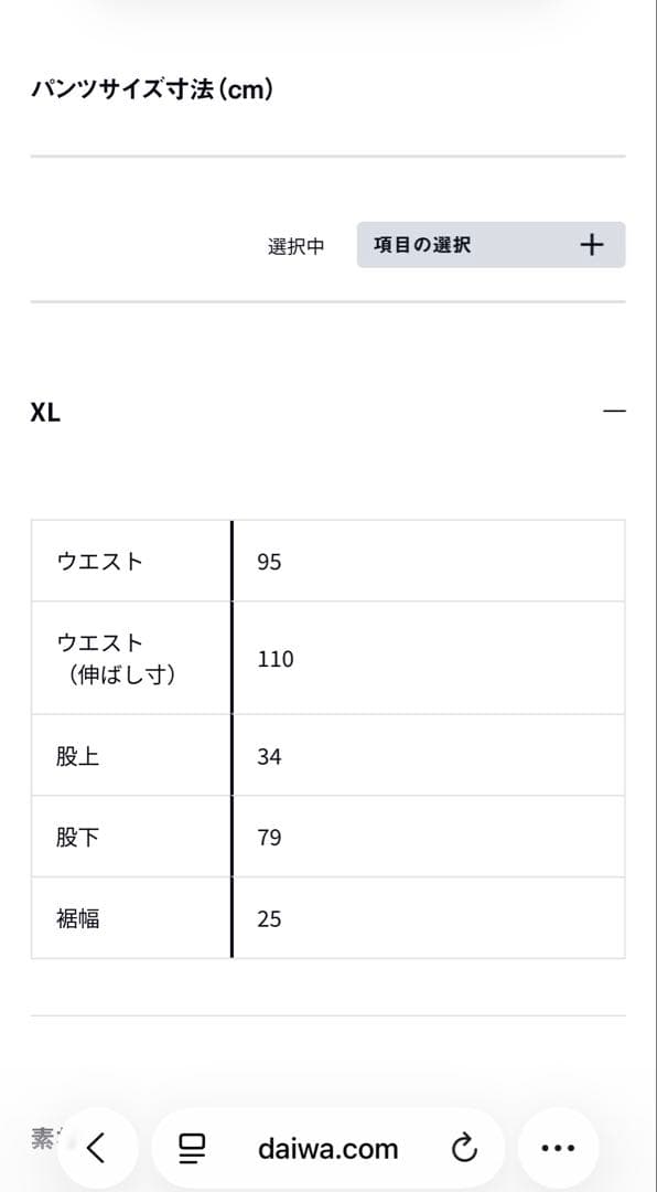 【DAIWA DW-1924】 ゴアテックス パンツのみ　XL 未使用