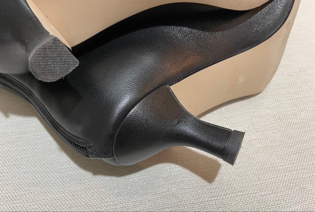 最終‼️本革歩きやすいLoungedressGALENAスクエアトゥブーツ美品黒