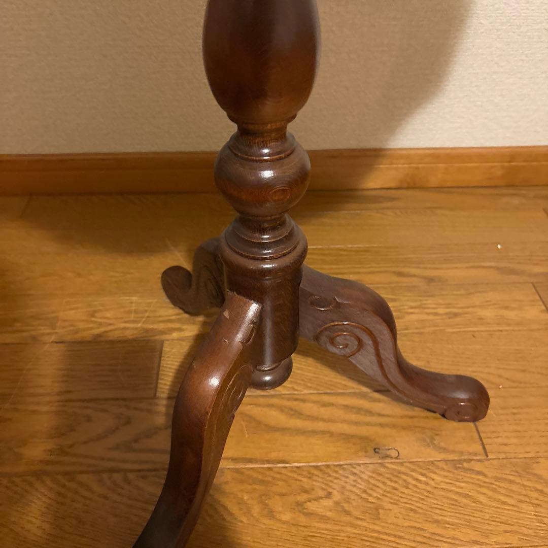 木製花模様インレイテーブル