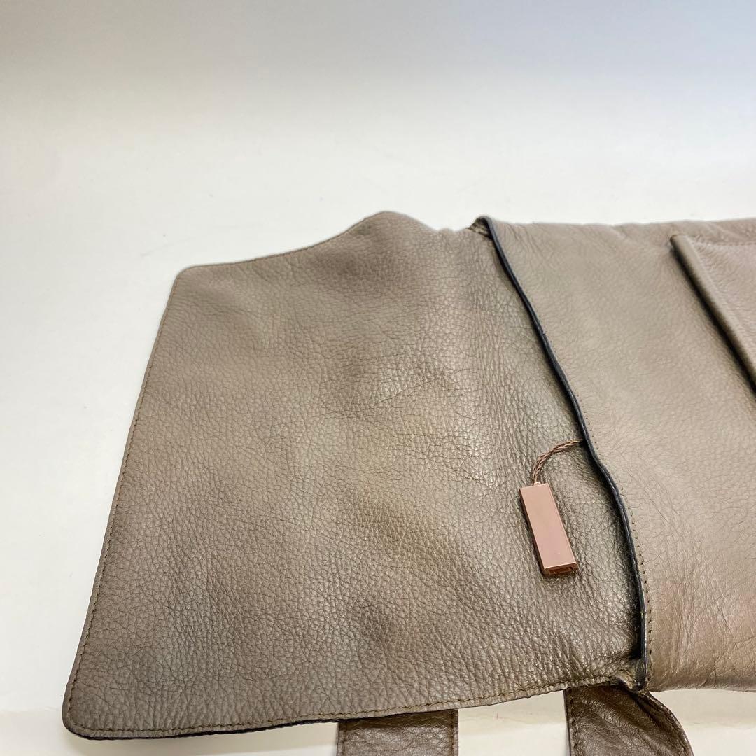 ボッテガヴェネタ レザーショルダーバッグ ブラウン ロゴ入り bottega