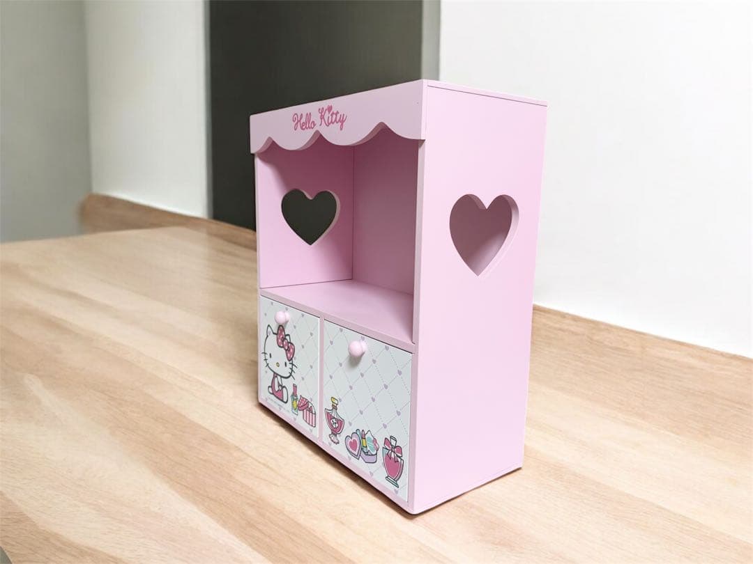 れあ♡ 　Hello Kitty 木製収納ボックス　キティ棚