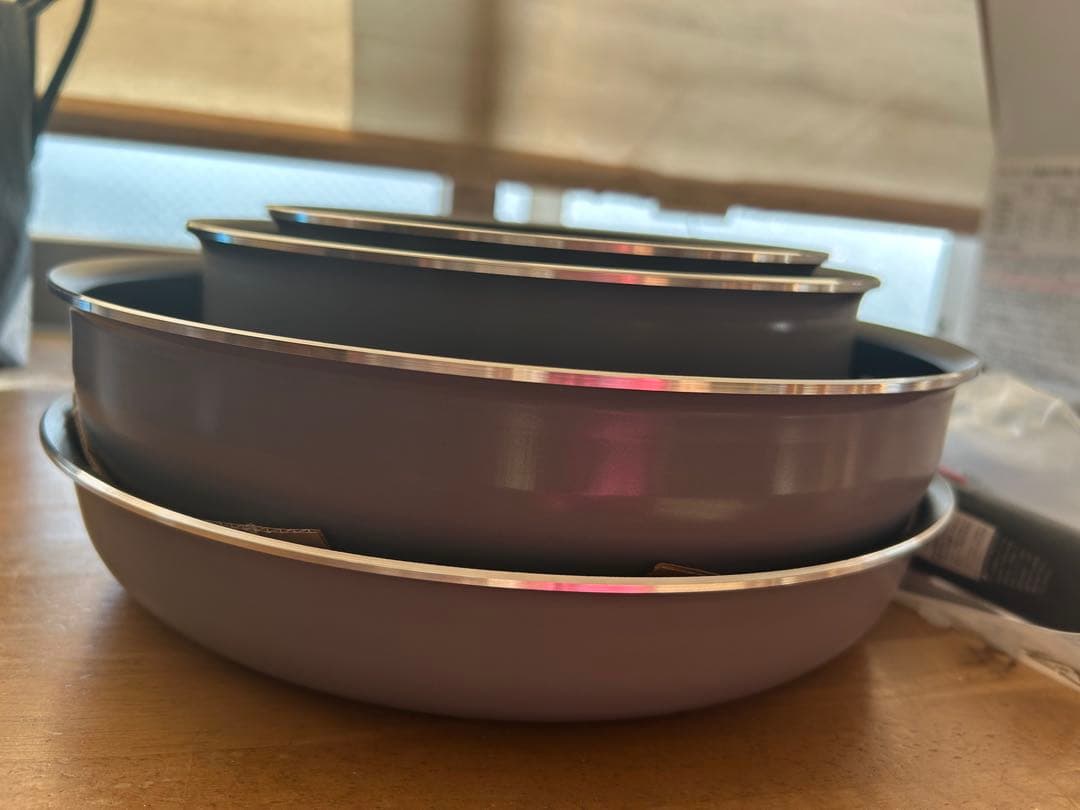 ティファール 取っ手のとれる 鍋 フライパンセット 9点セット グレー