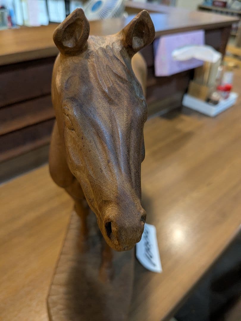 木製 馬の置物 約30cm　古民家から見つけました