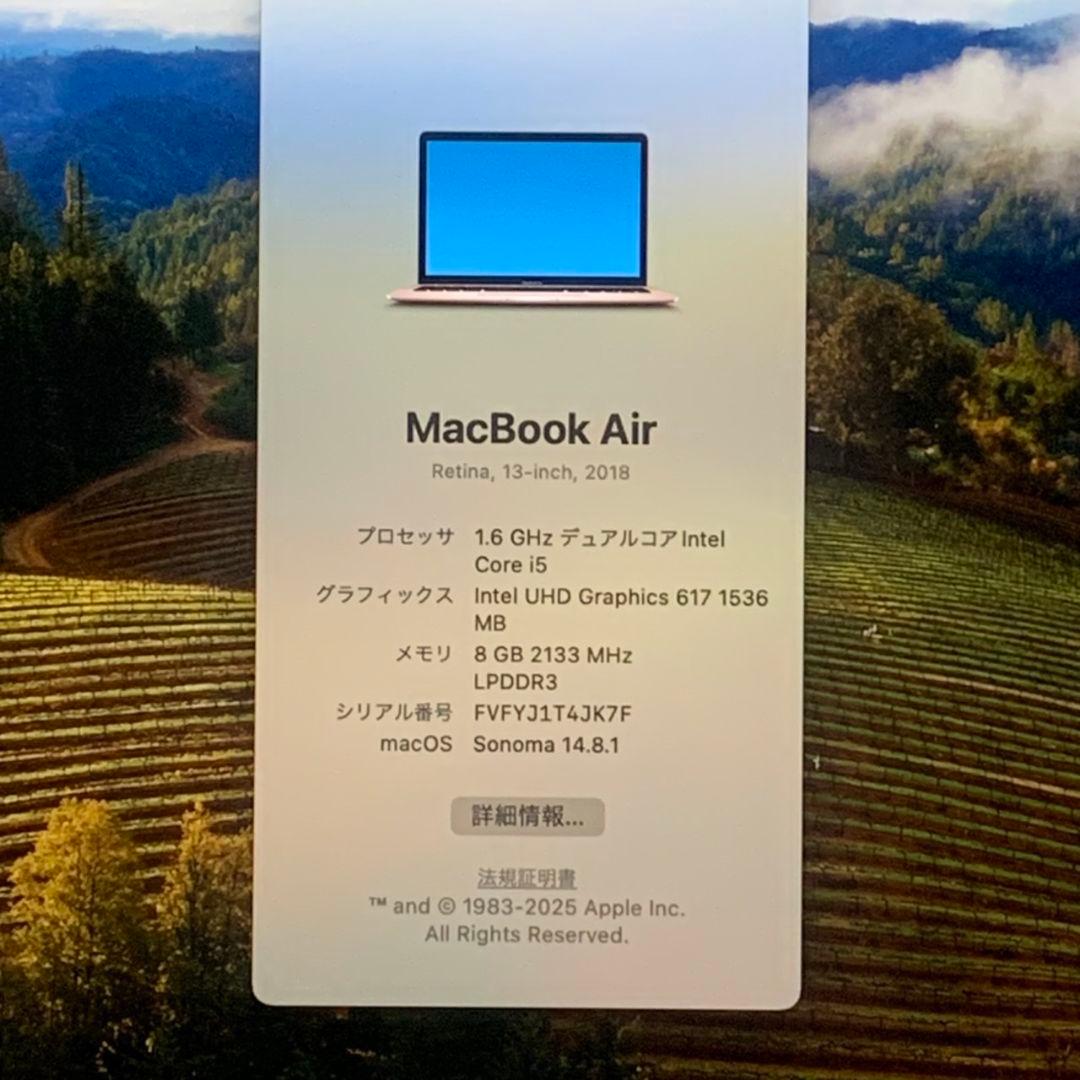 MacBook Air 2018 メモリ8GB ローズゴールド パソコンPC