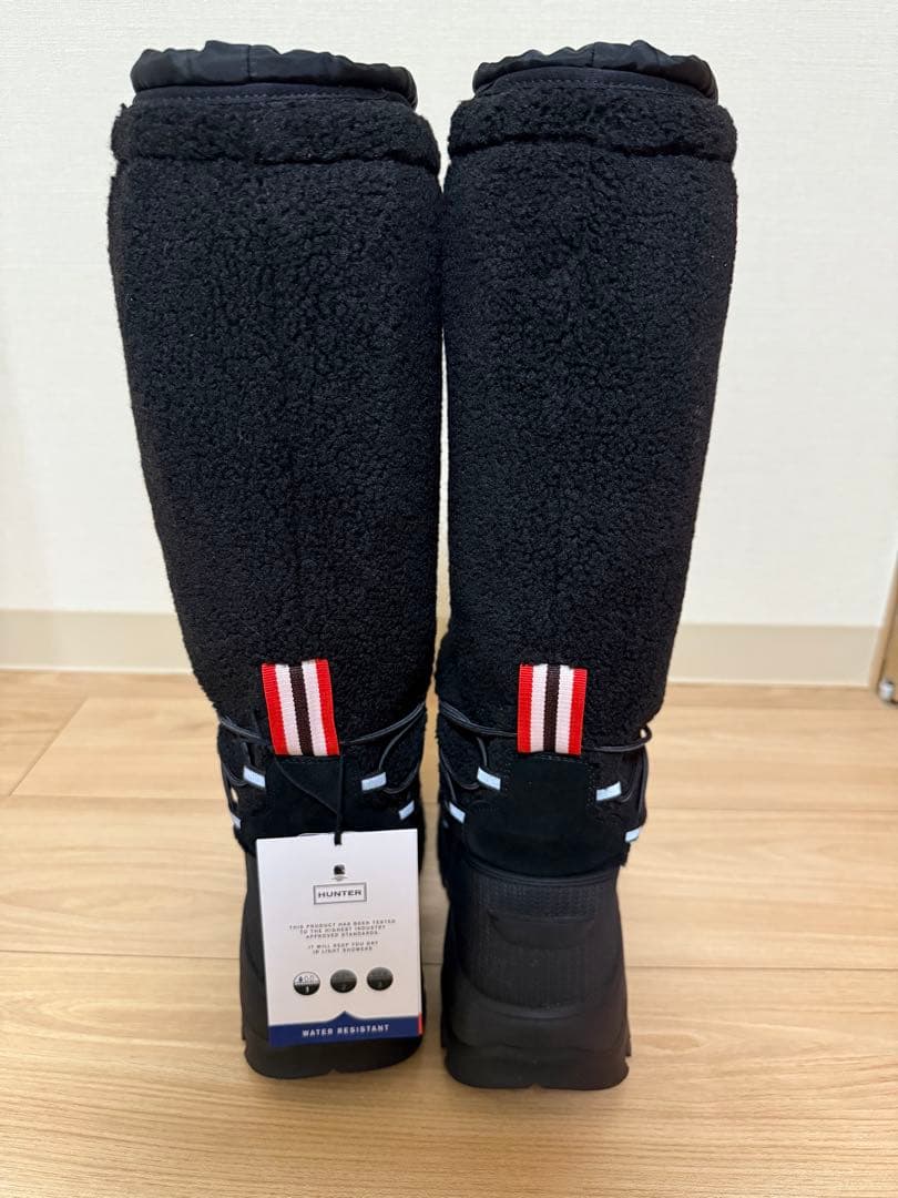 HUNTER 防水ボアロングブーツ ブラック　25センチ