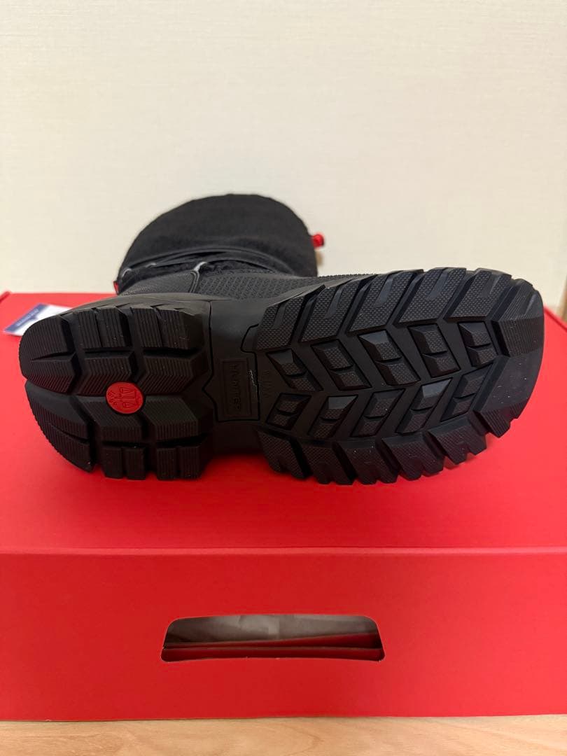 HUNTER 防水ボアロングブーツ ブラック　25センチ