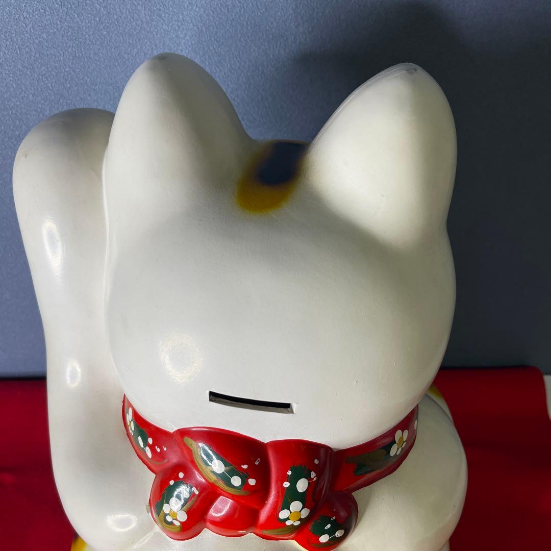 【　年代物　】特大　招き猫　左手招き　左手「人」「お客」を招く 縁起物 昭和