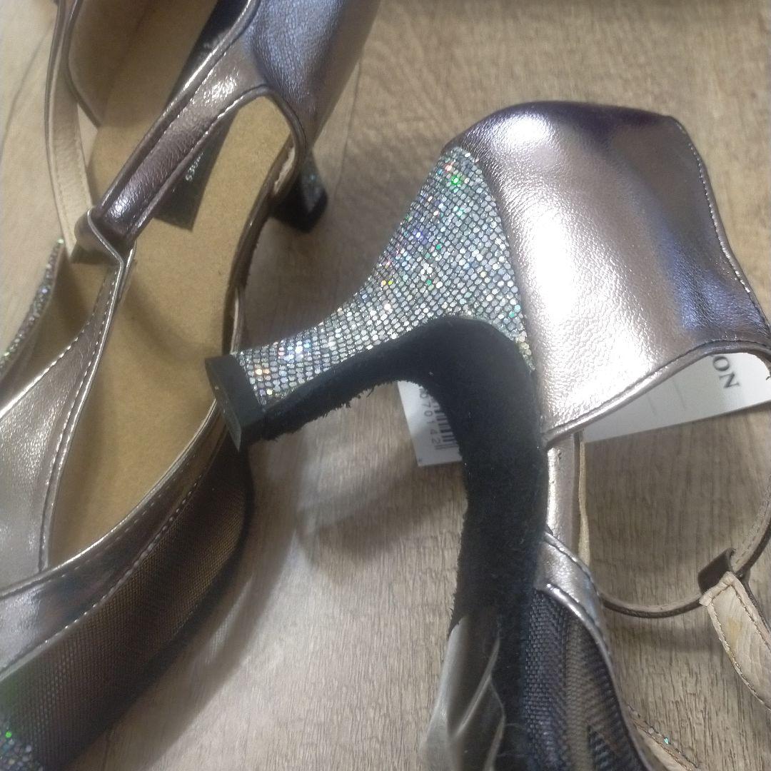 お値下げ PAPILLON シルバー オープントゥ ダンスシューズ