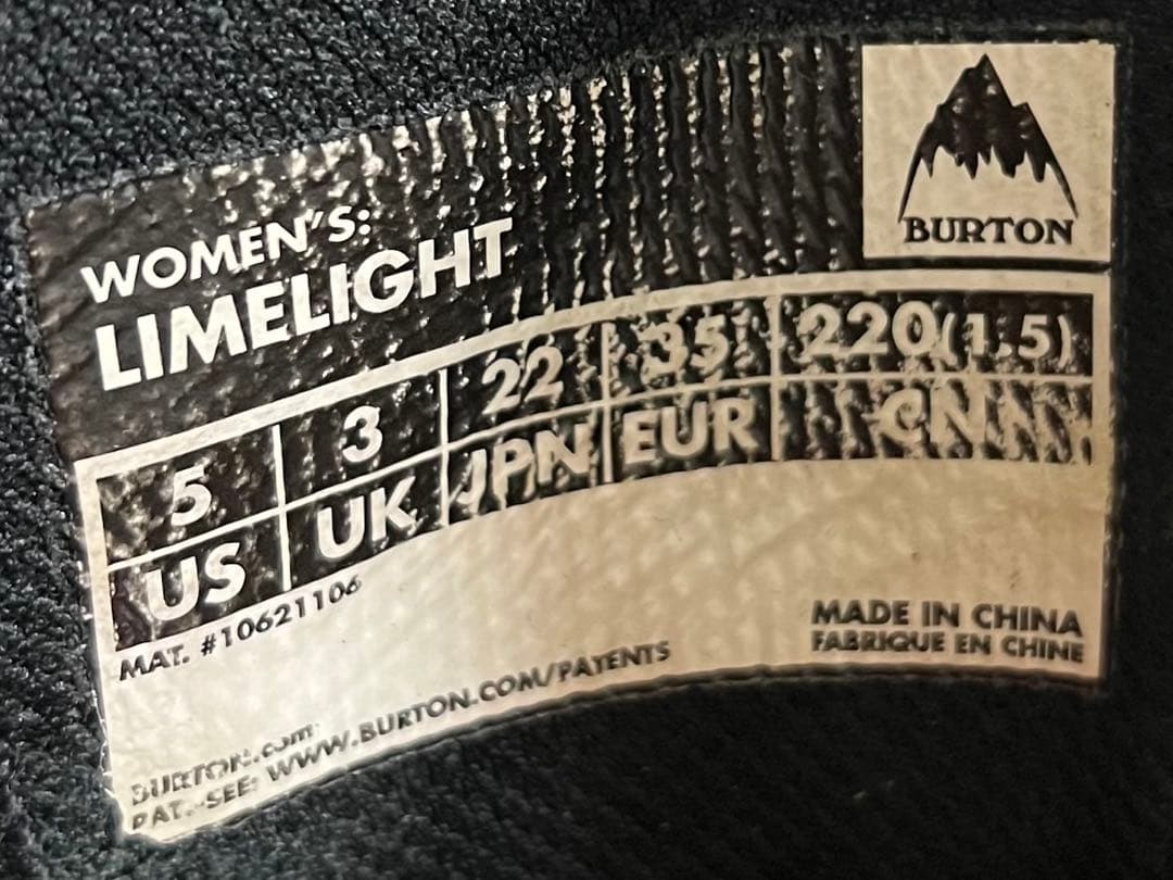 【即日発送】BURTON スノボ LIMELIGHT ライムライト 22.0cm