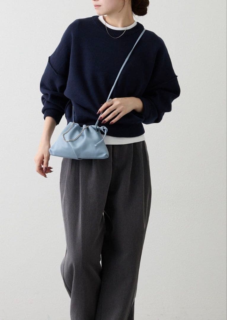 russet レザー巾着4WAY ミニショルダーバッグ