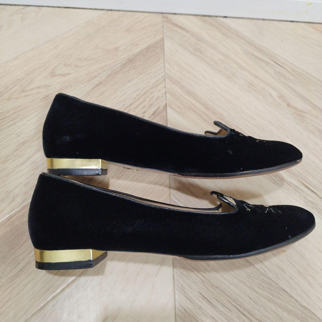 シャーロット オリンピア ベロア キティフラット シューズ 猫 イタリア製