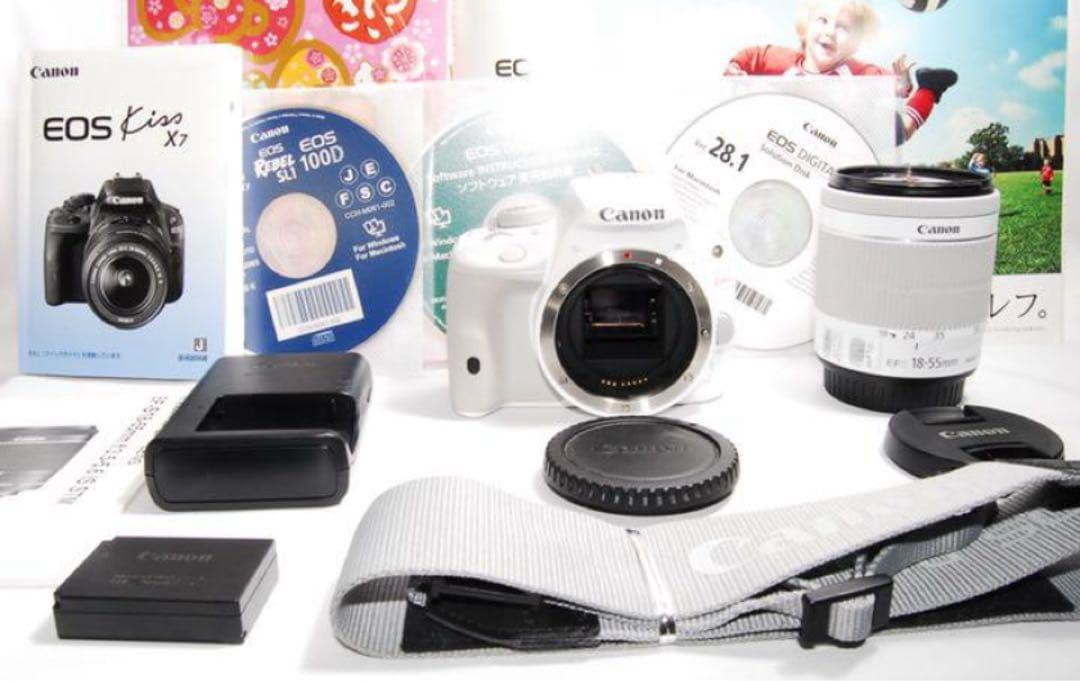 Canon kiss x7☆希少ホワイト☆スマホに転送☆高性能レンズ！