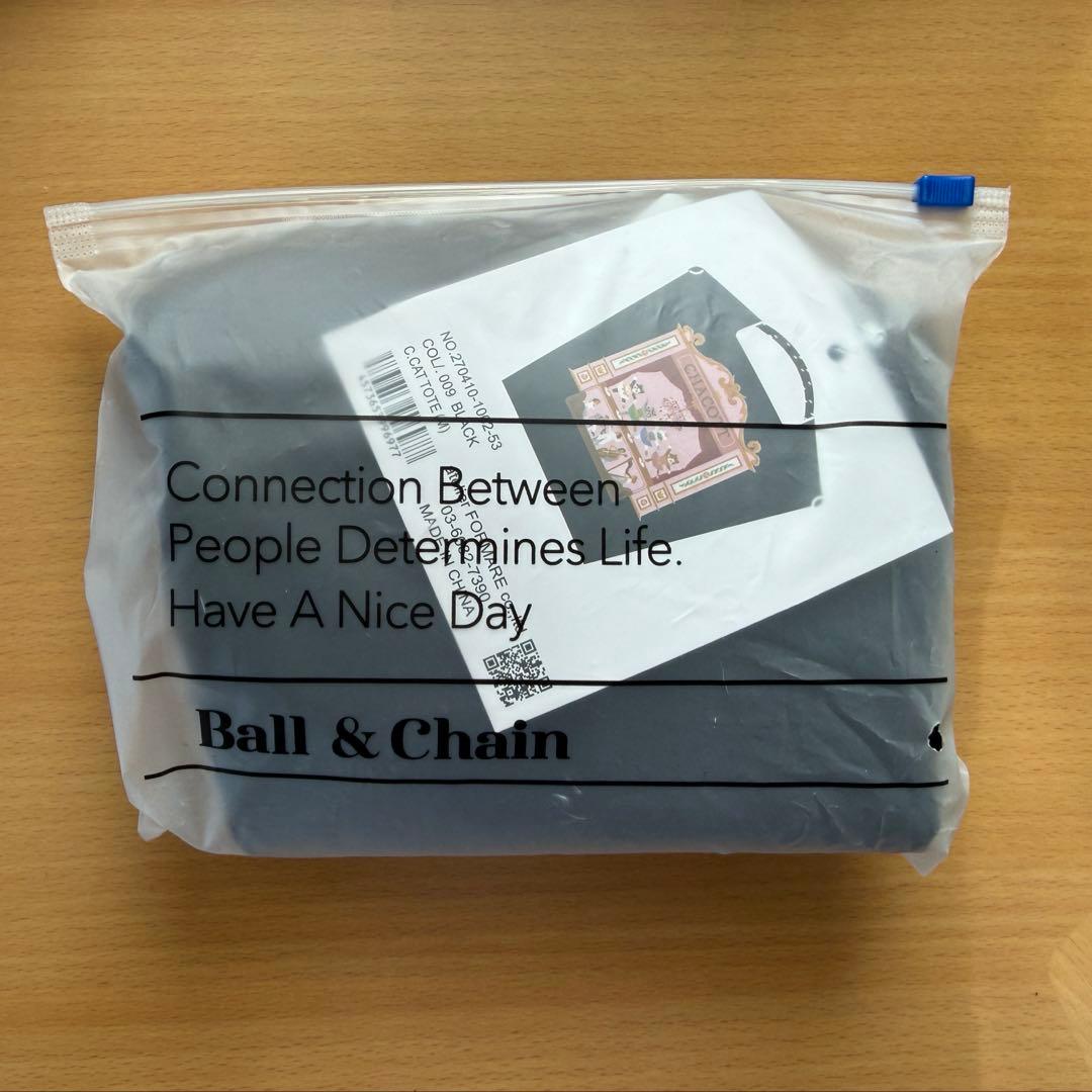 チャコット ボールアンドチェーン Cat トート M ブラック、ピンクセット