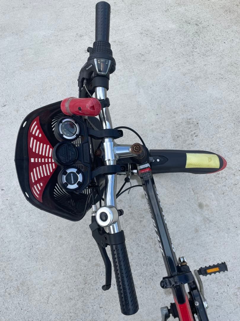 24インチ6段変速 子供用折りたたみ自転車　MTB 折りたたみ自転車 黒/赤