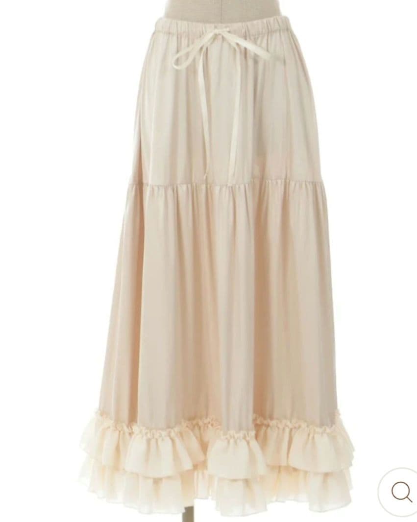 3点セット　ストライプ花柄ロングスカート　ブラウス　ペチスカート