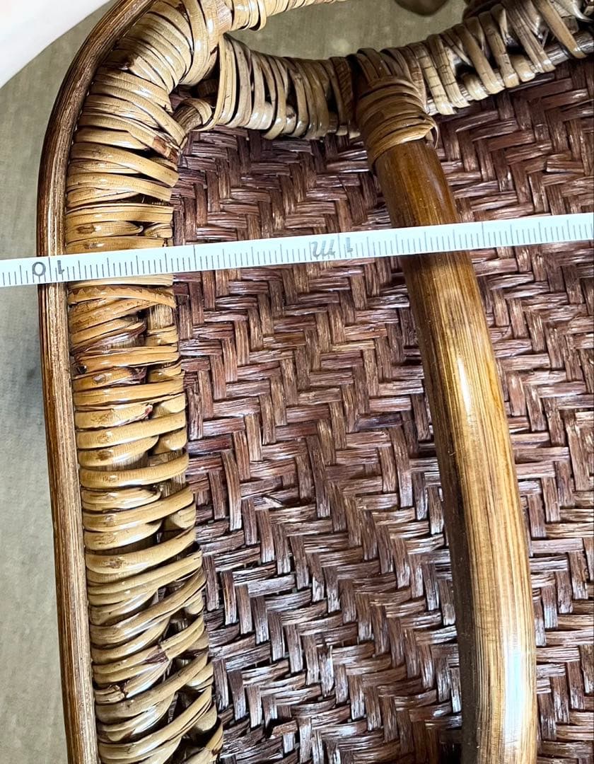 ラタン リクライニングチェア 足置き付き