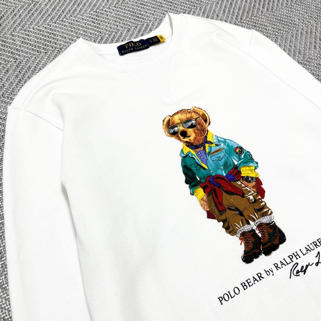 極美品✨️ ポロラルフローレン 現行 スウェット ポロベア ホワイト 裏起毛