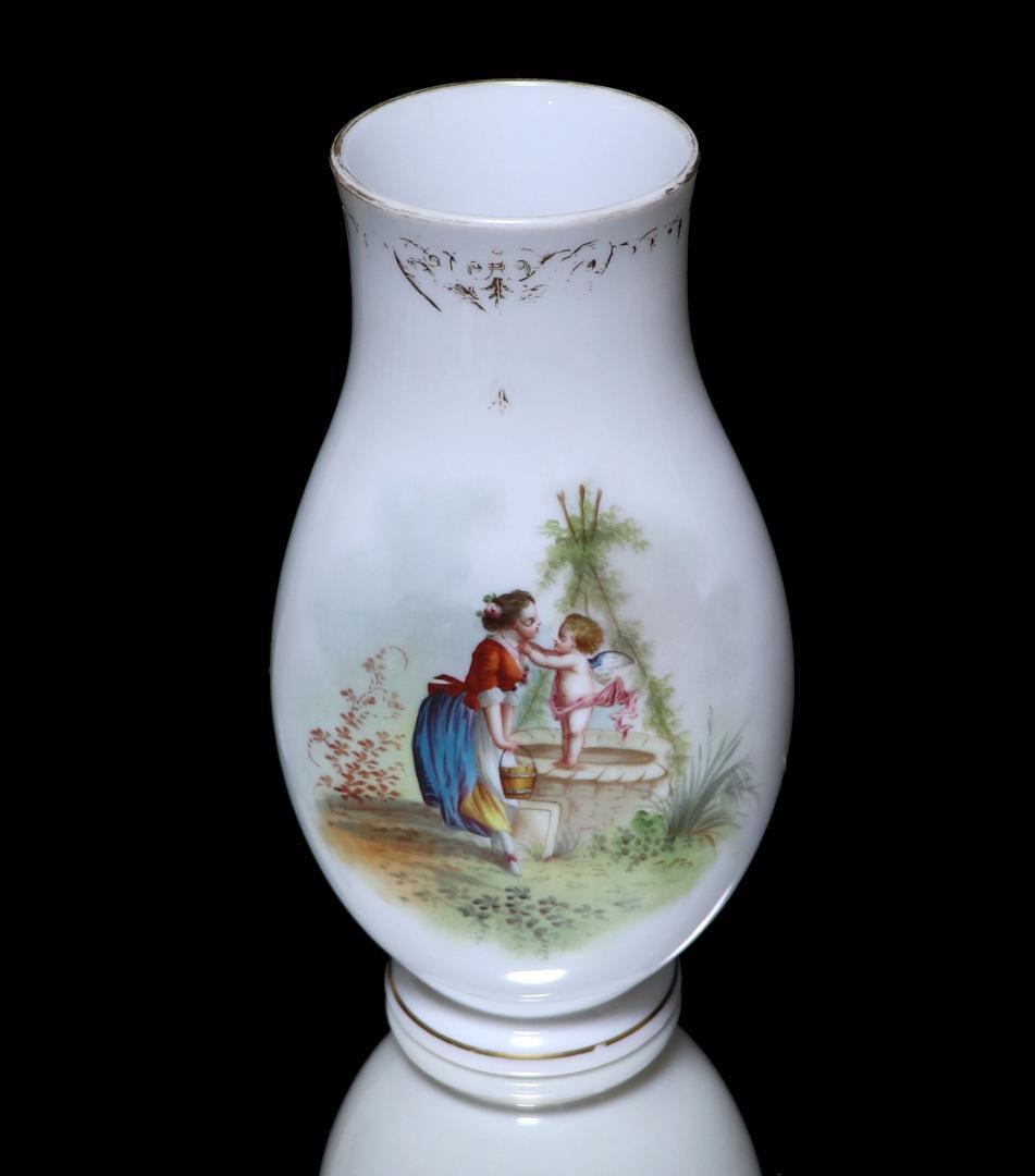 オールドバカラ 美術館級 至高の特大花瓶 オパーリンクリスタル製手彩色天使図飾壷