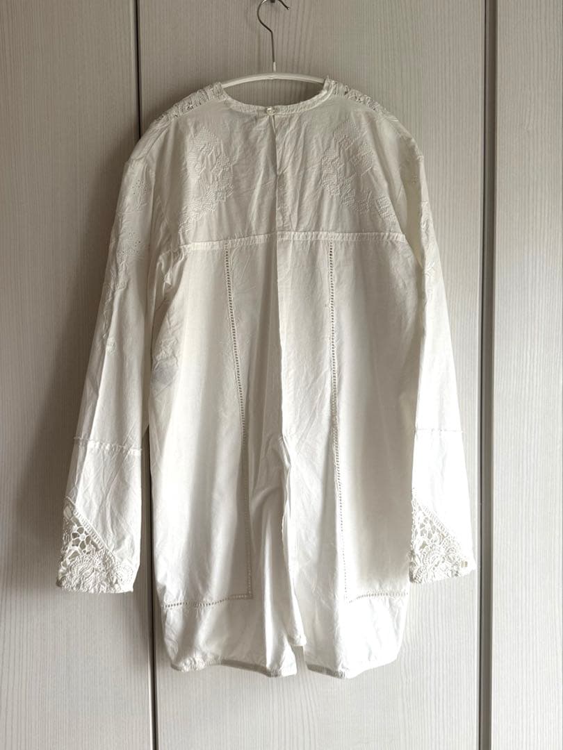 Curensology コットンバテンレースブラウス