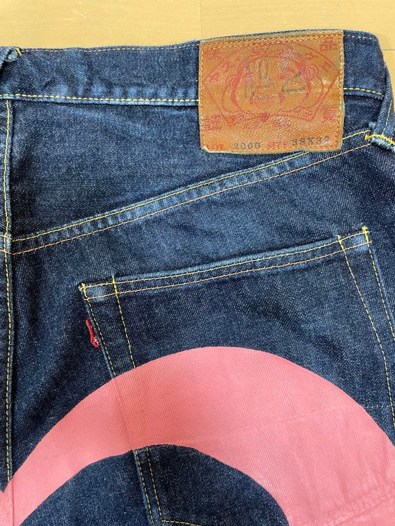 EVISU No.2 Lot.2000 W38×32 ピンク大黒　日本製　カモメ