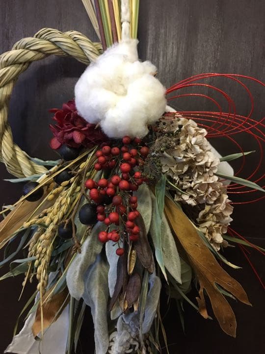 31.しめ縄 正月飾り 注連縄 クリスマス リース ドライフラワー プリザーブド