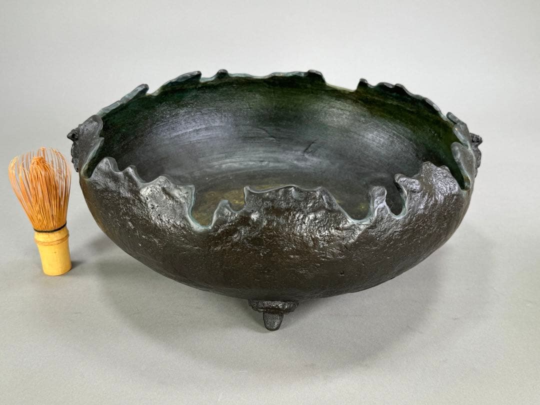 池坊　いけばな　銅鋳造　水盤　銅花器