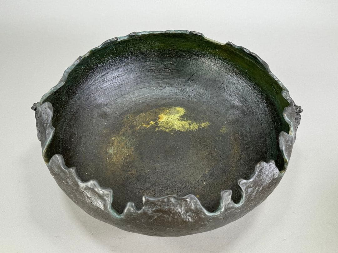 池坊　いけばな　銅鋳造　水盤　銅花器