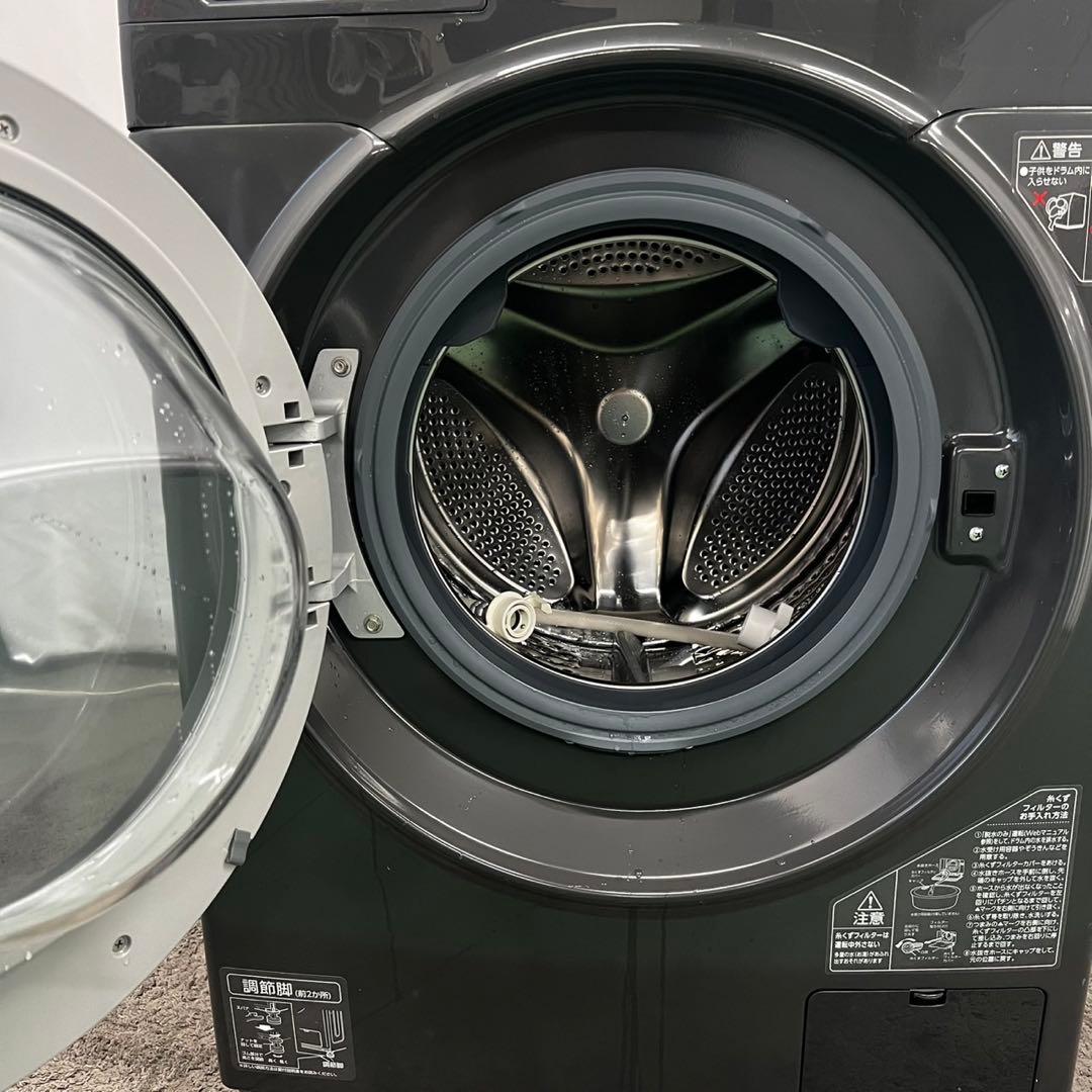 4⭕️ドラム式洗濯機　23年　乾燥　8キロ　黒　綺麗　安い　アイリス　設置無料