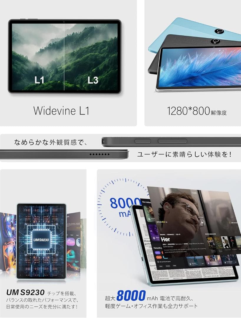 Android16タブレット 11インチ32GB+128GB 顔認証ケース付