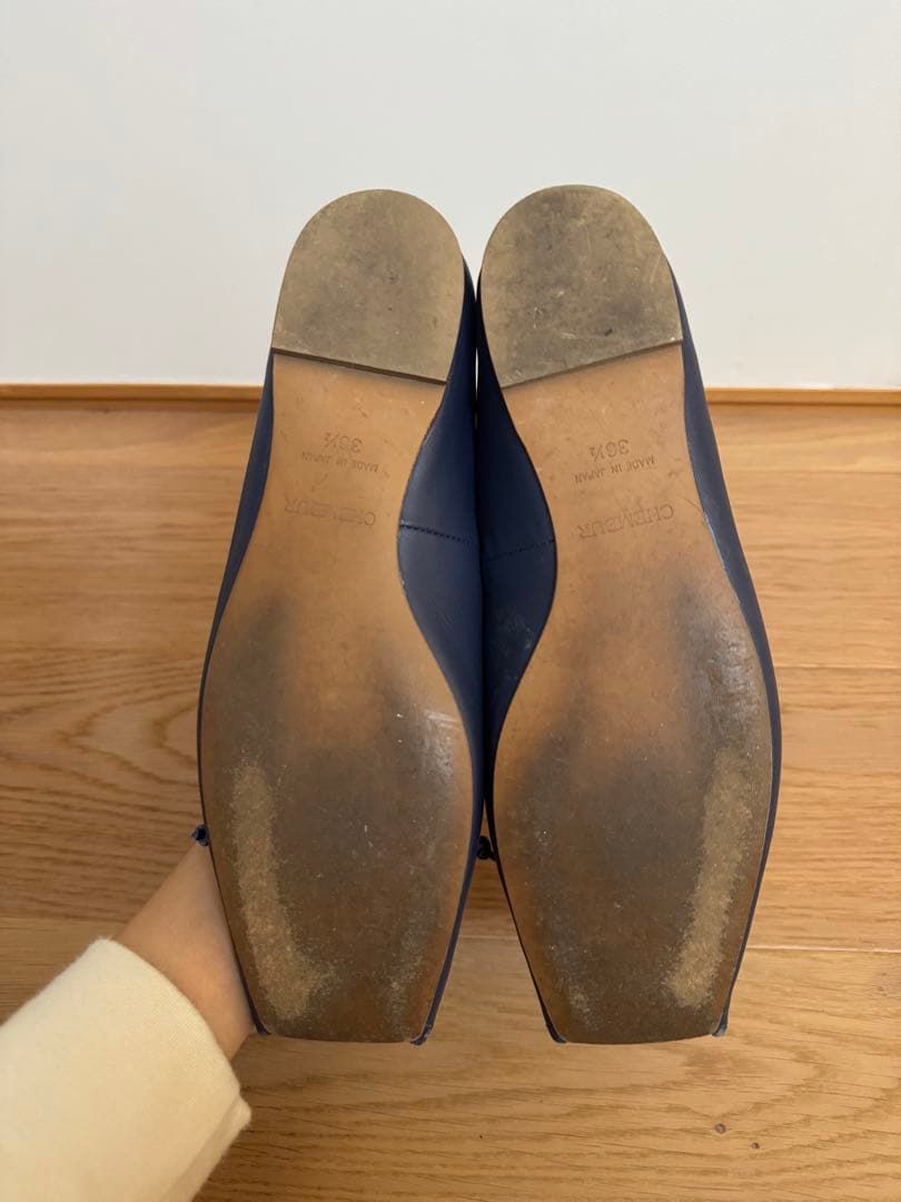 チェンバー　ネイビーフラットシューズ36.5