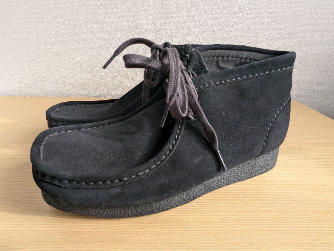 clarks evo ワラビーブーツ 25 ブラックスエード