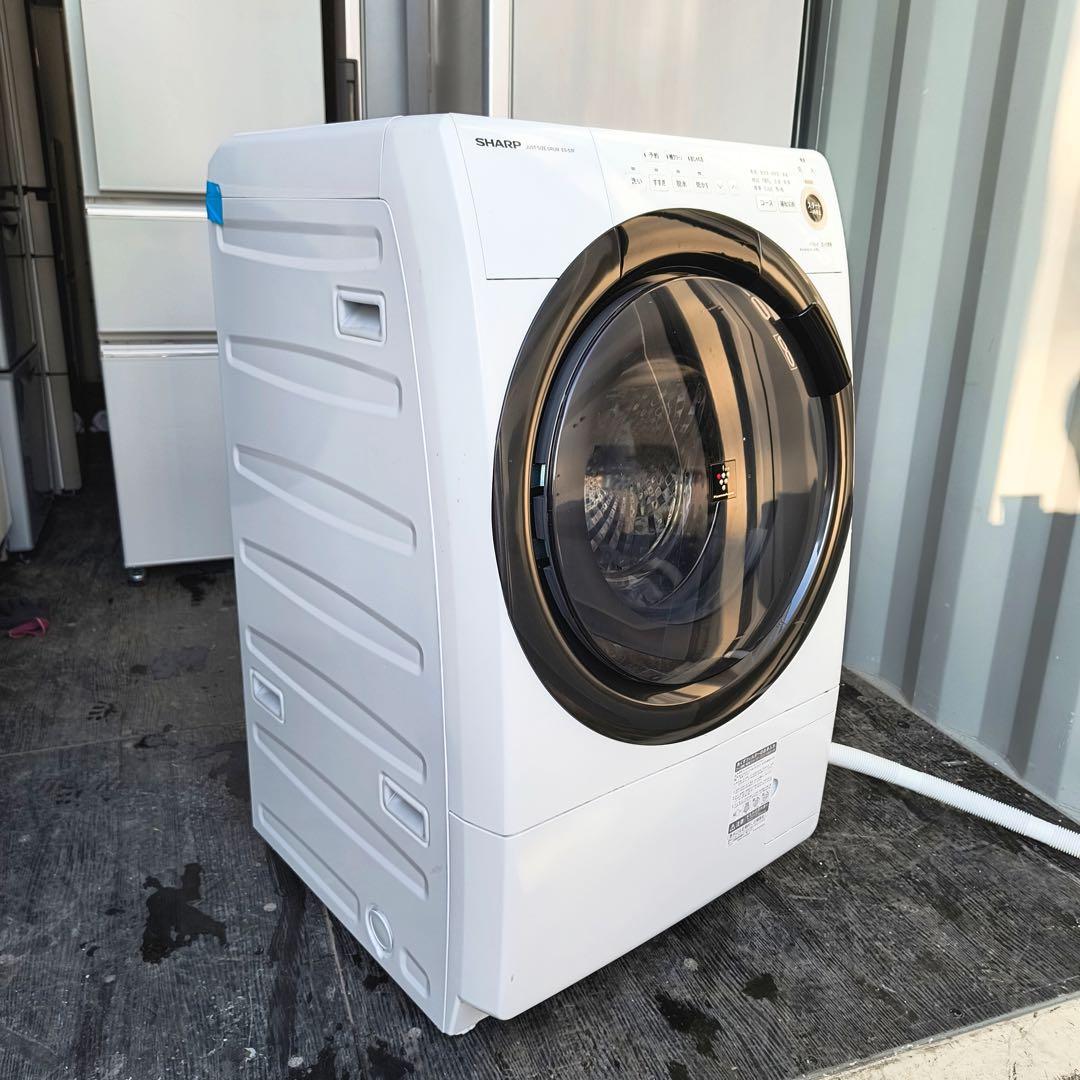運搬取付無料！おしゃれホワイト純正SHARPドラム式洗濯乾燥機！完動超美品！