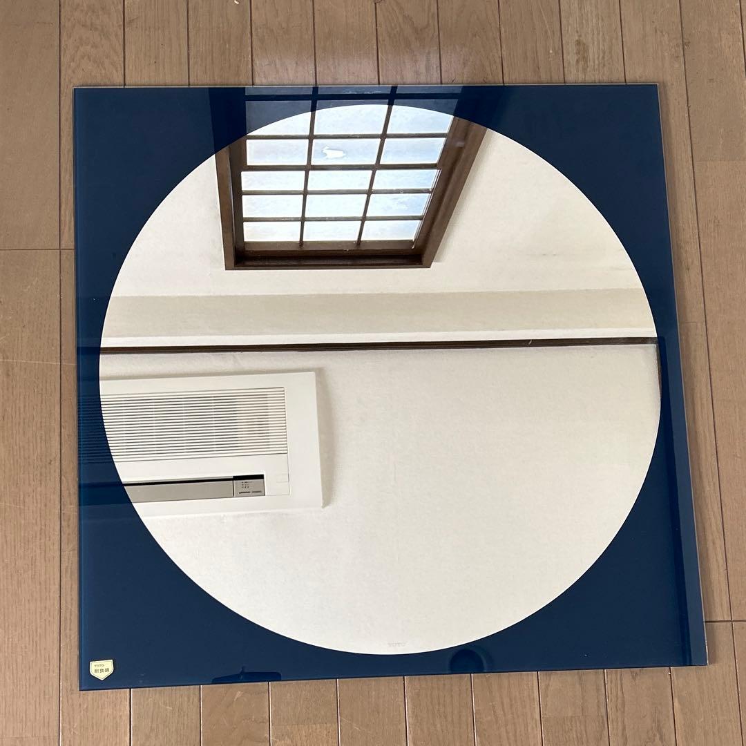 TOTO 耐食鏡　壁掛け鏡　化粧鏡　鏡　ミラー　角形　レトロ　70×70cm