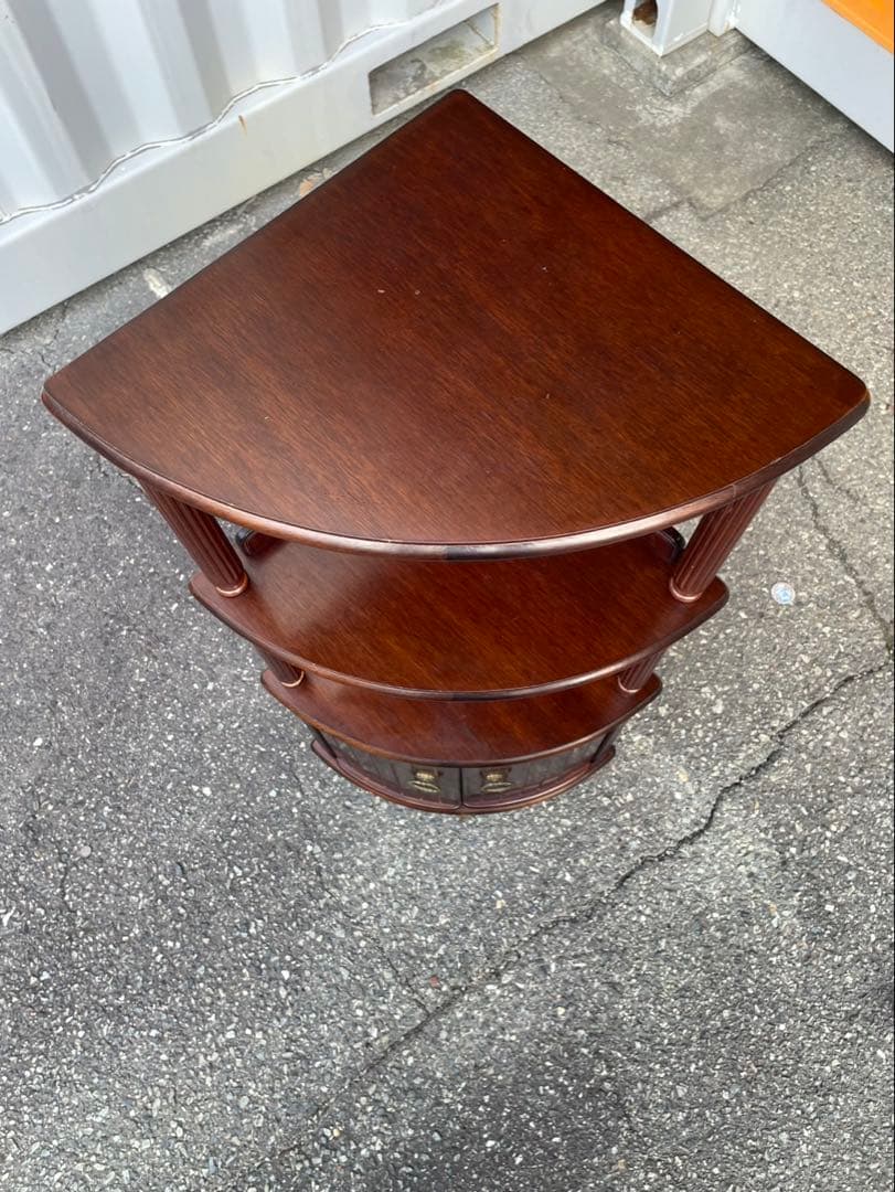 ダークブラウン コーナーキャビネット