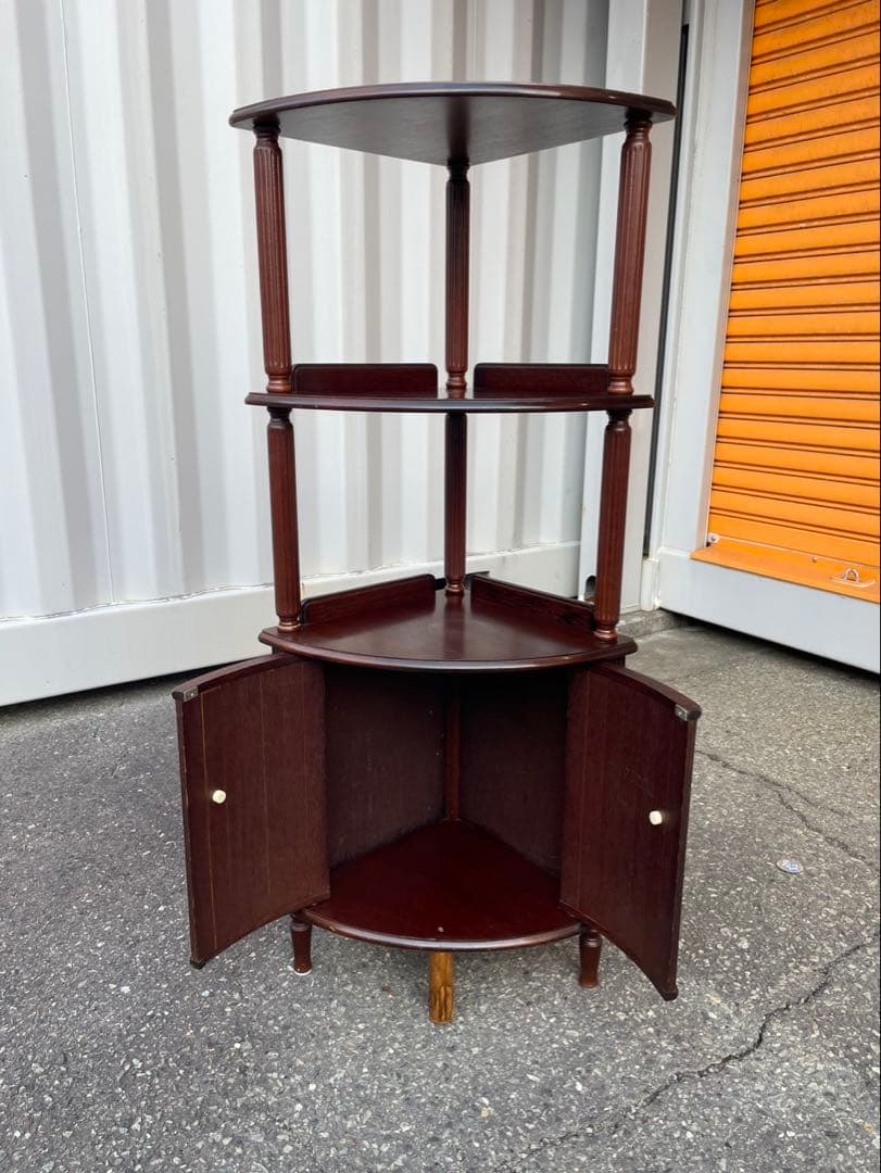 ダークブラウン コーナーキャビネット