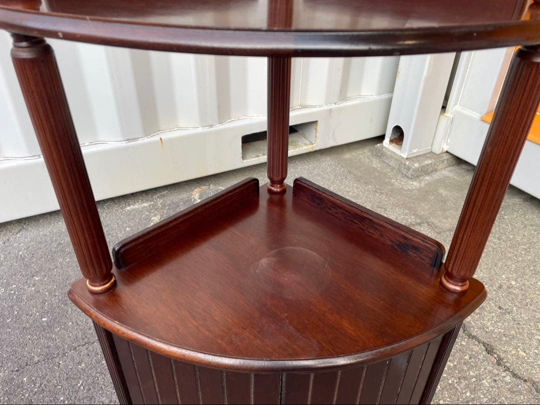 ダークブラウン コーナーキャビネット