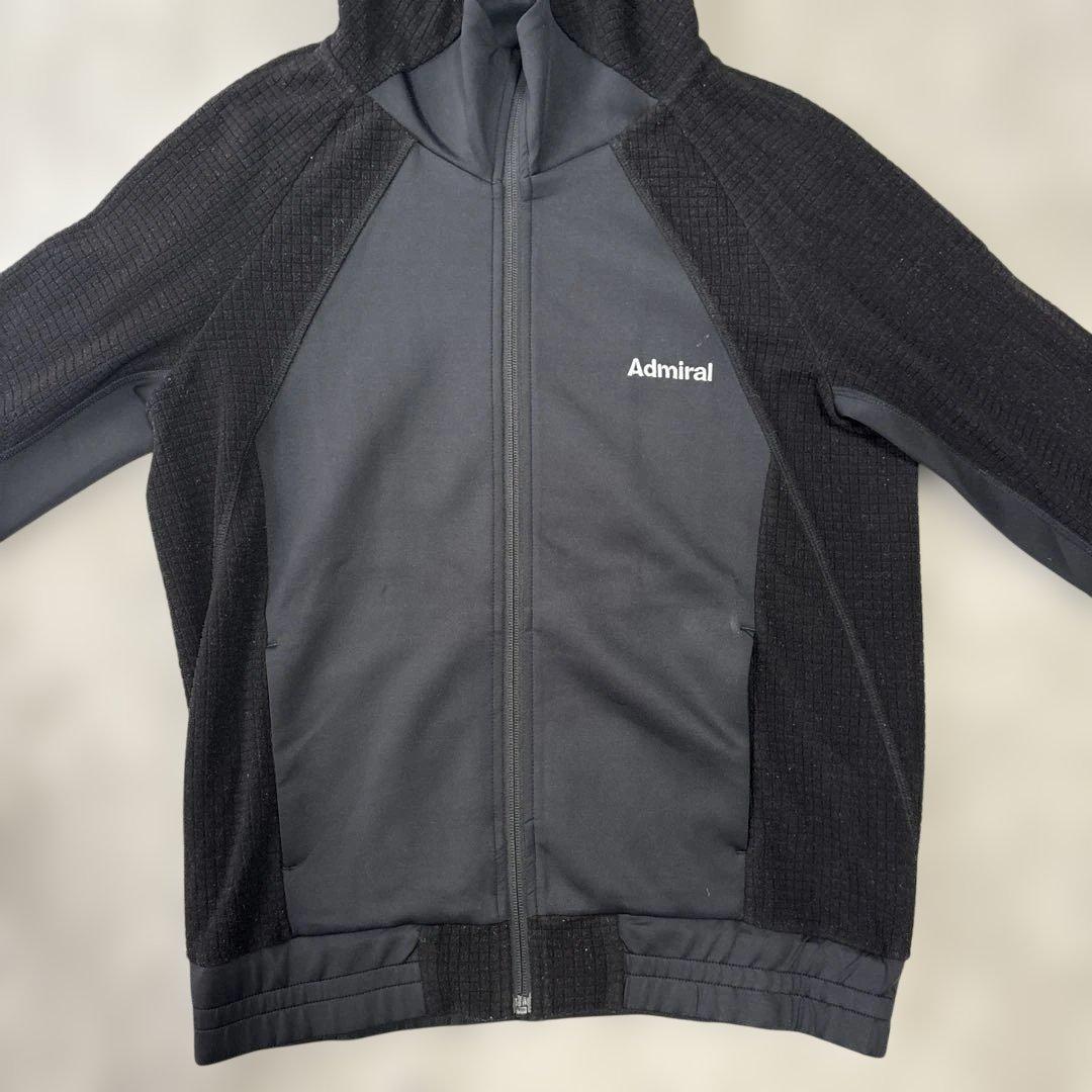 【Admiral 】アドミラル フード付きジャージ 冬用 ブラック 上下セットL