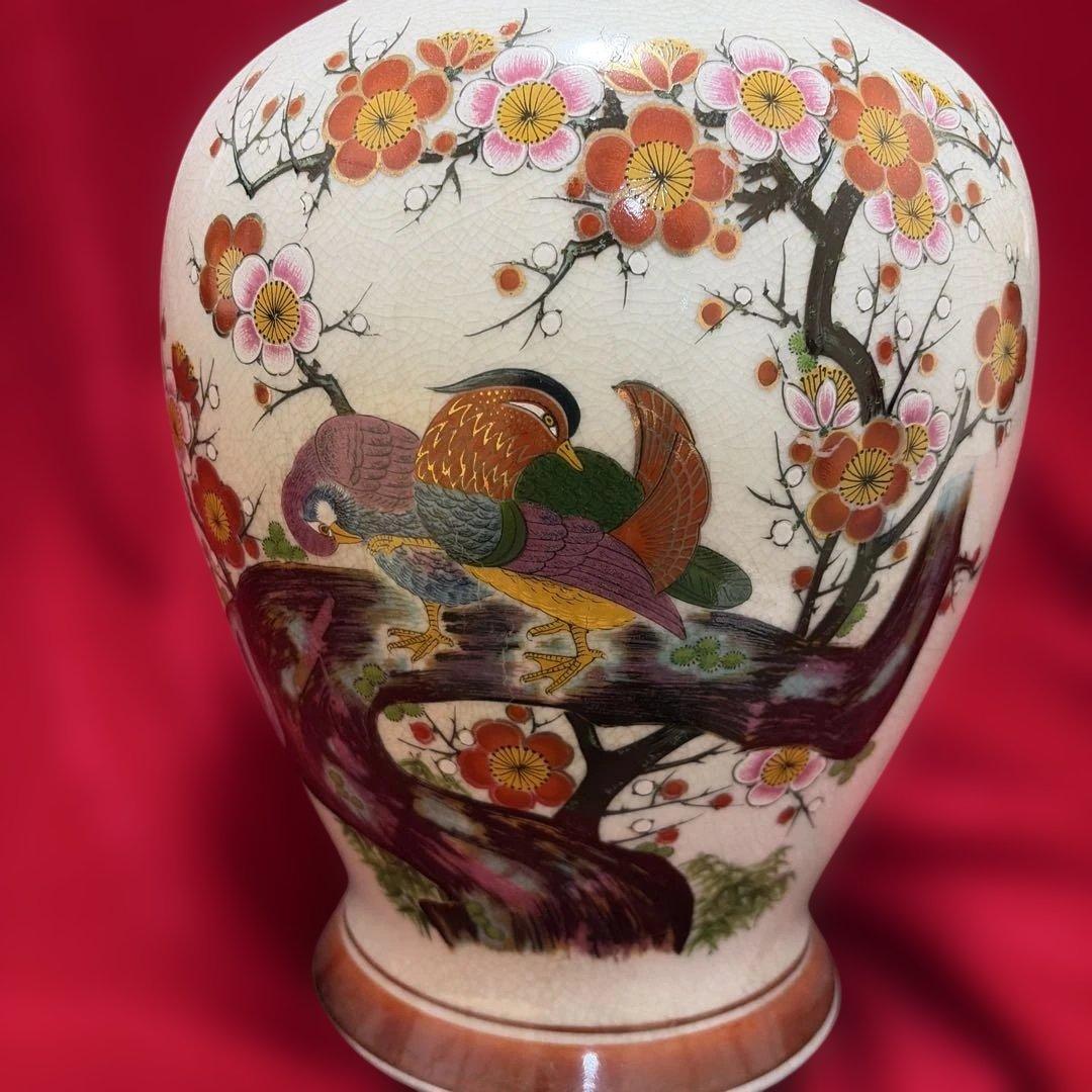 希少品骨董薩摩焼 壺 沈香壺 花瓶 金彩 芸術品 壺花瓶 蓋付き高さ410mm