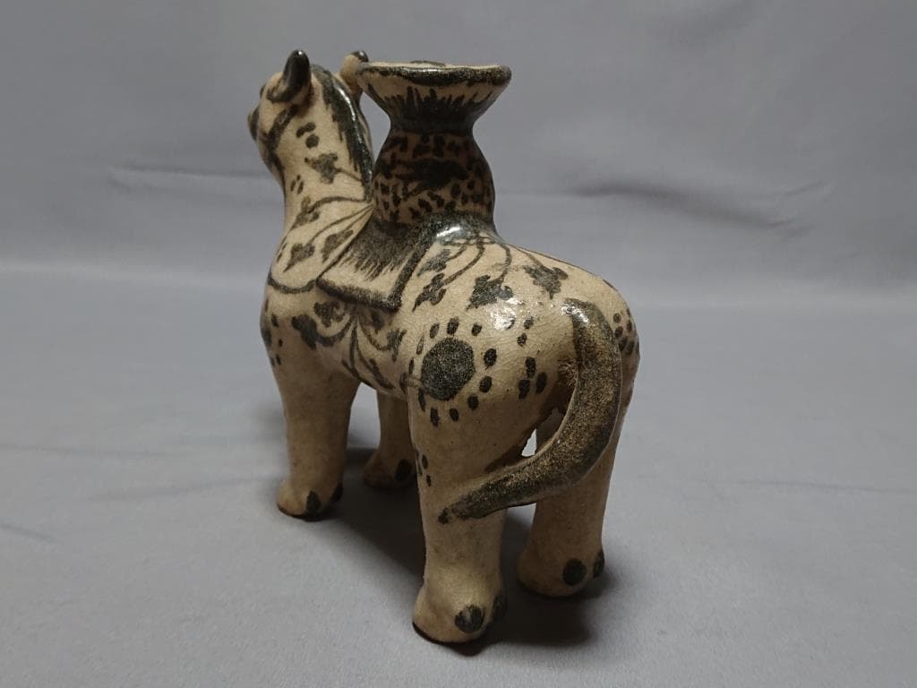 コレクター収集　タイ　カロン窯　鉄絵馬型灯火器　15～16世紀