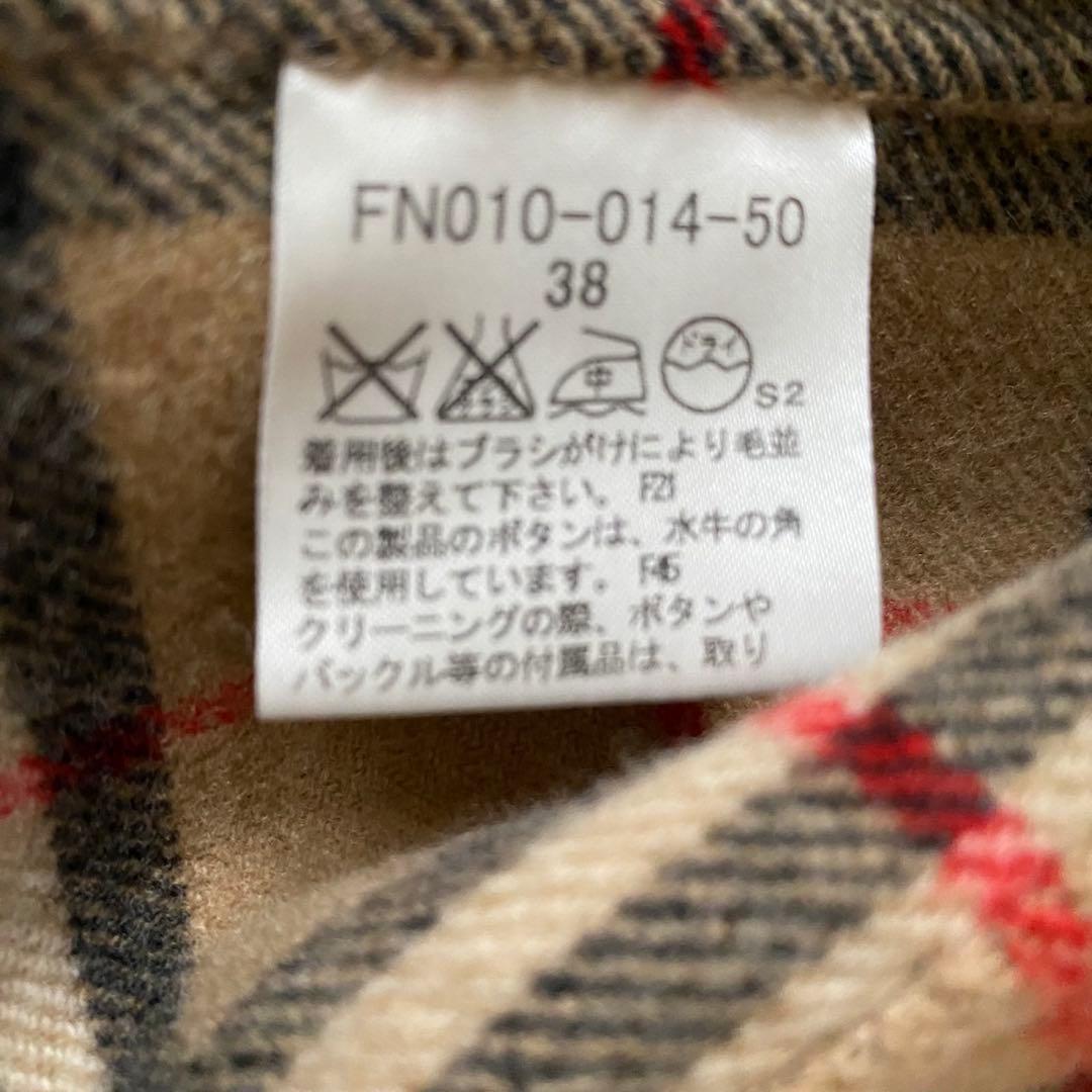【美品✨】バーバリーロンドン カシミヤ混 ベルテッドコート ノバチェック 38