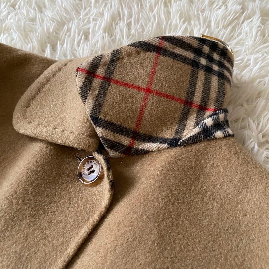 【美品✨】バーバリーロンドン カシミヤ混 ベルテッドコート ノバチェック 38
